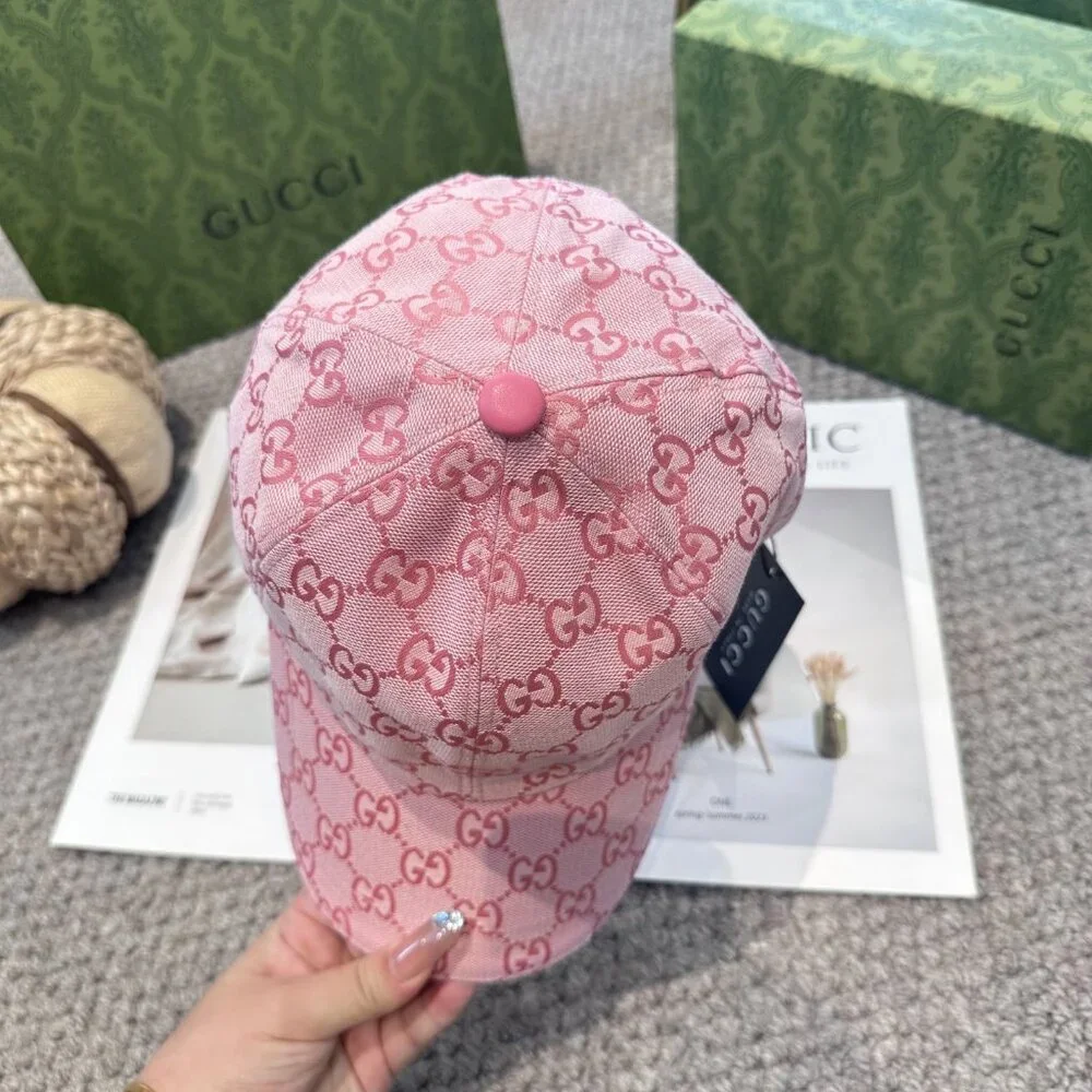 Gucci Pink Logo Pattern Cap - Picture 5 of 9